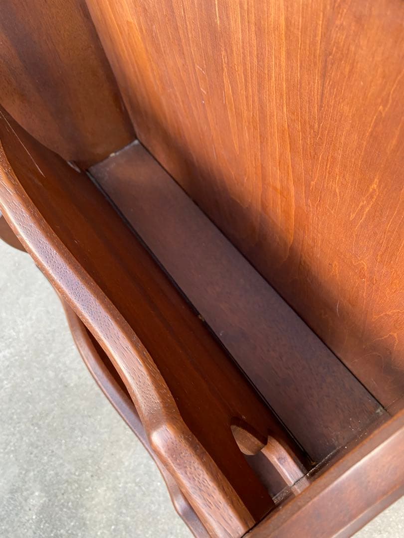 木製 2段　マガジンラック　レザー　アンティーク　ヴィンテージ