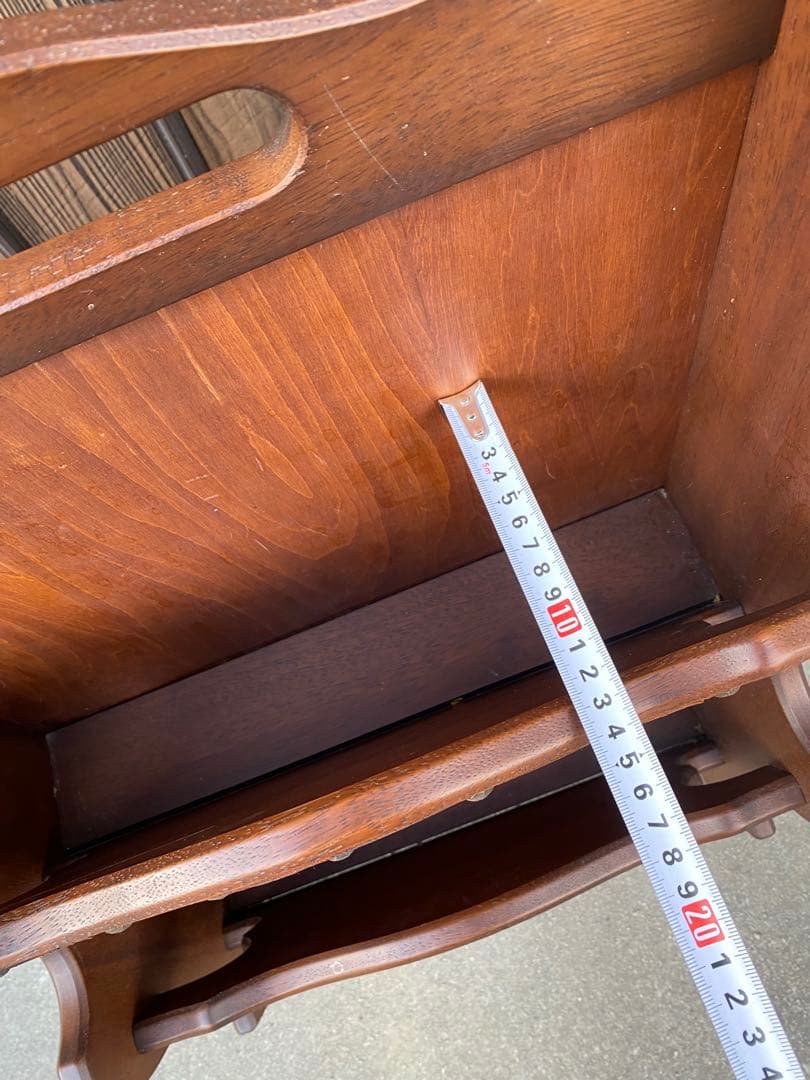 木製 2段　マガジンラック　レザー　アンティーク　ヴィンテージ