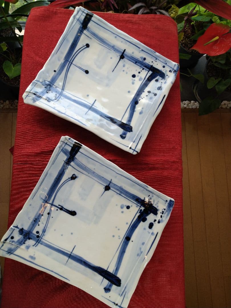 ♦ブロが選ぶ【高級皿・人気の美濃焼・ 庄右ェ門作】デザイン【扇型超特大皿】３皿