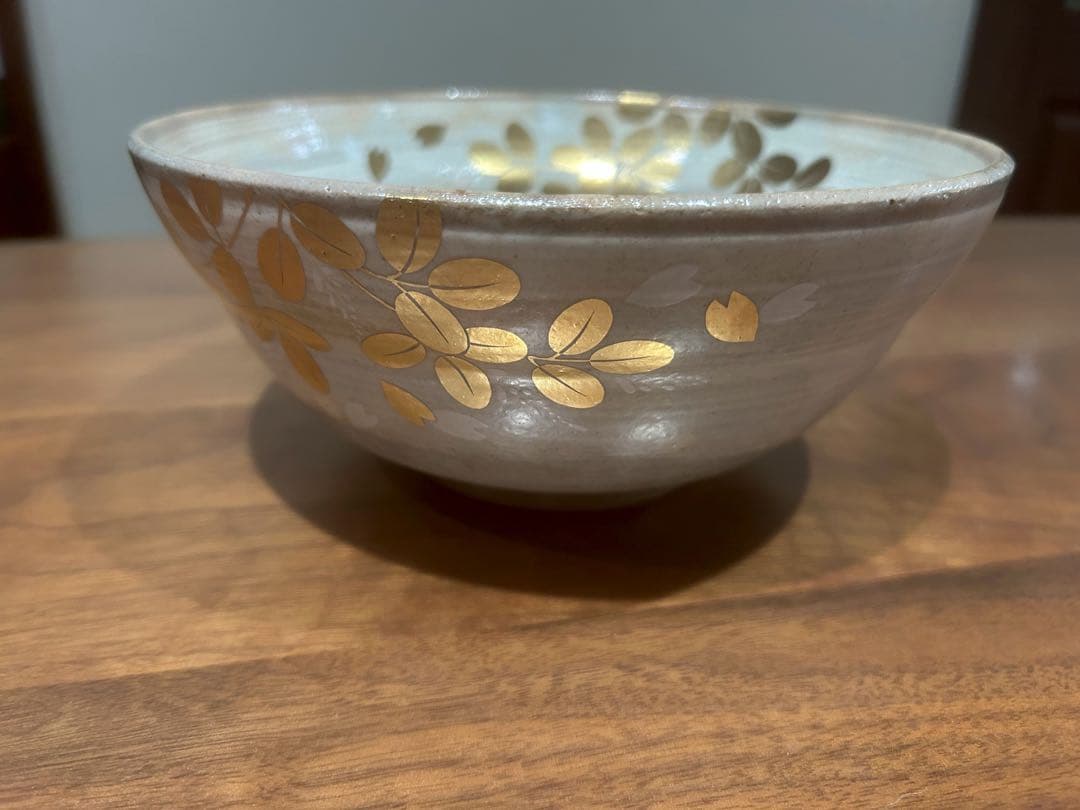 手描き透かし菓子鉢　金箔和風大鉢　橘吉金箔煮物中鉢　３個セット