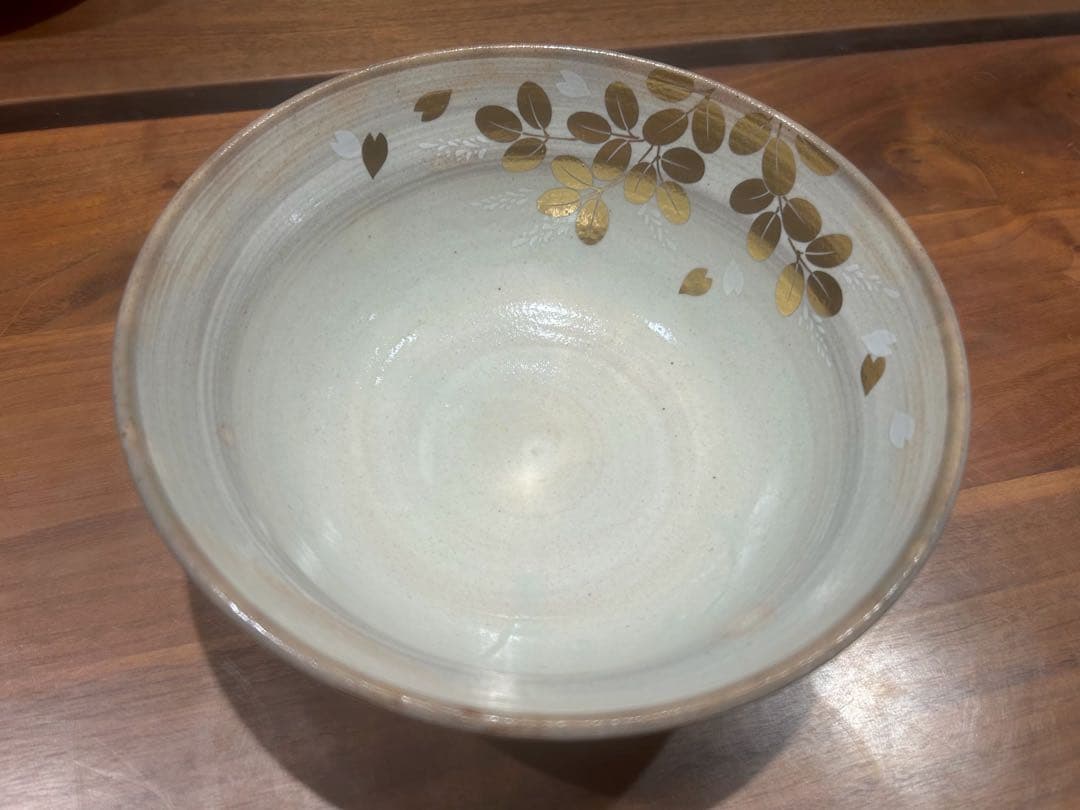 手描き透かし菓子鉢　金箔和風大鉢　橘吉金箔煮物中鉢　３個セット