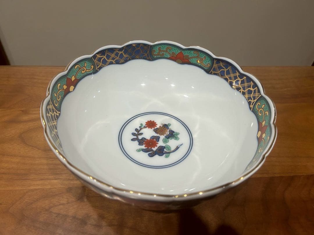 手描き透かし菓子鉢　金箔和風大鉢　橘吉金箔煮物中鉢　３個セット