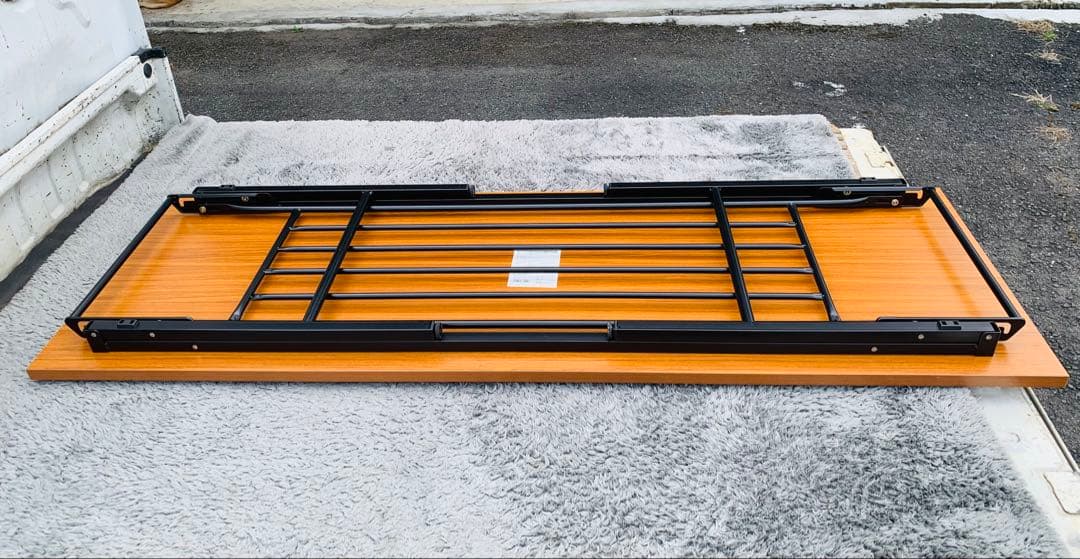 ★会議テーブル ブラック×ブラウン 1800×600×700 Used★