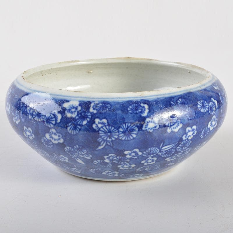 中国　古渡青花花文　筆洗　茶こぼし　C　R7081E