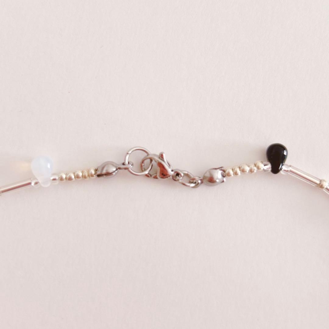 no.389／a'moureveビーズネックレス 金属アレルギー対応