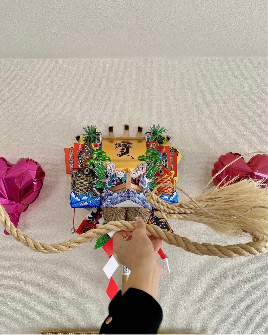 神聖な麻で編むあなたの為の龍のしめ縄Mサイズ下顎ひげ付き