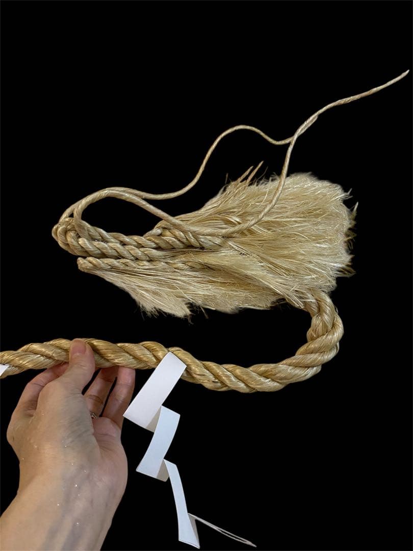 神聖な麻で編むあなたの為の龍のしめ縄Mサイズ下顎ひげ付き