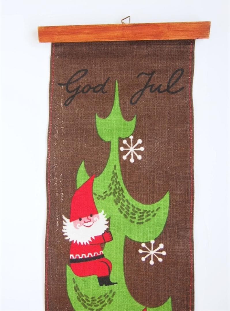 北欧ヴィンテージJerry Roupeクリスマスツリートムテ壁掛けジェリーロープ