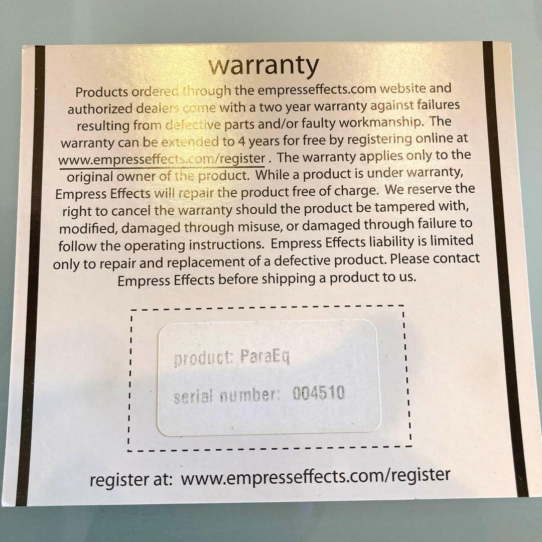 未使用 希少品 Empress ParaEq w/Boost ギターエフェクター