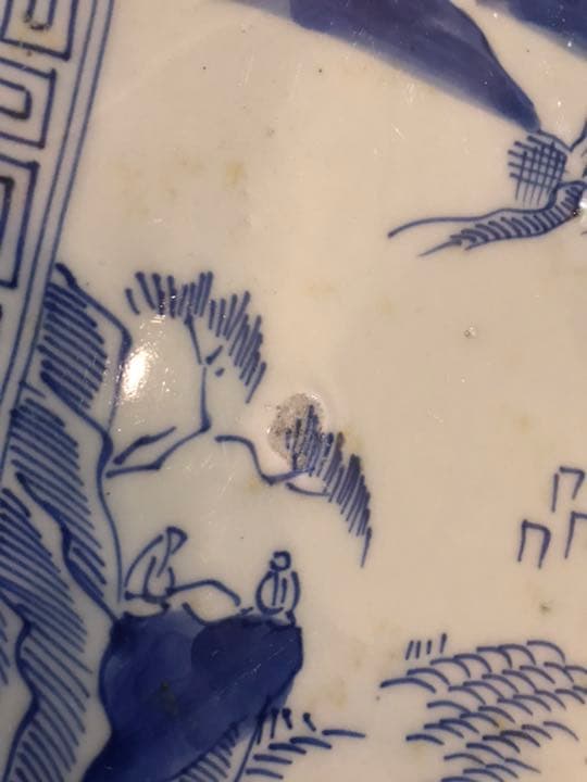 幕末 江戸時代 後期 明治 初期 四角　唐草 大皿 伊万里焼 骨董 アンティーク