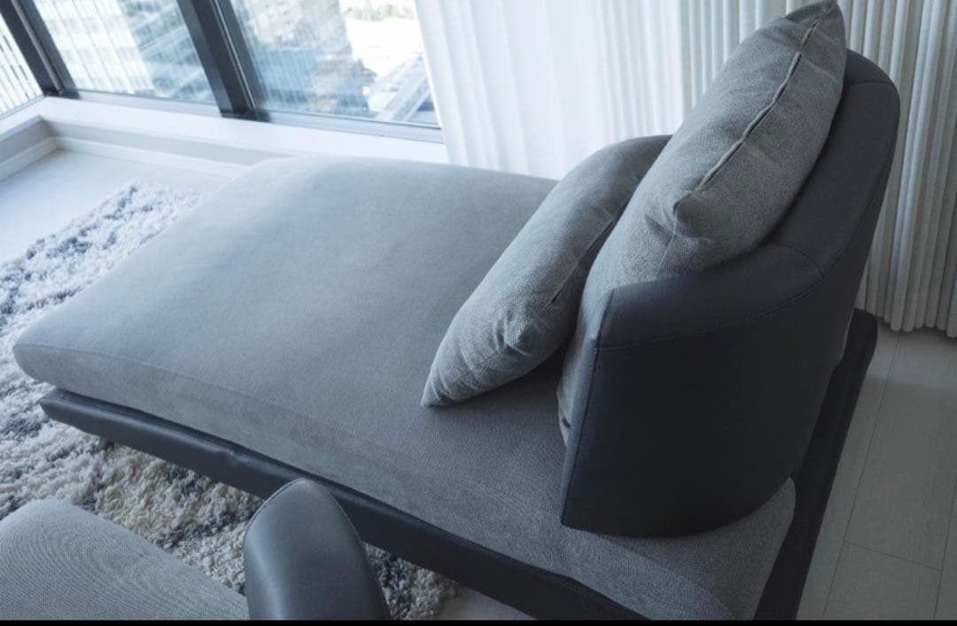 ニトリ 布張りカウチソファ ポーション2KD GY オットマンスタイル