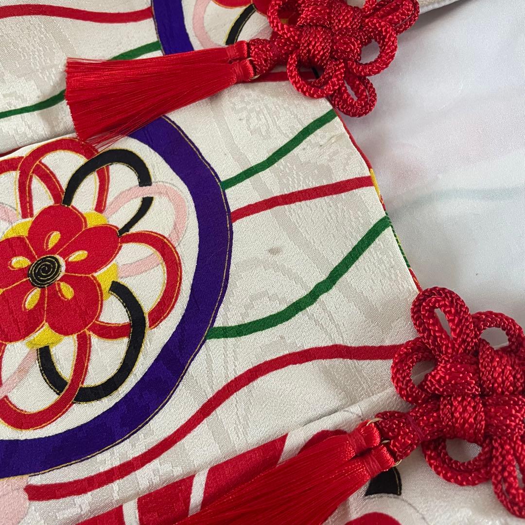 ハンドメイド　七五三　3歳　女の子　アンティークの被布　巾着セット