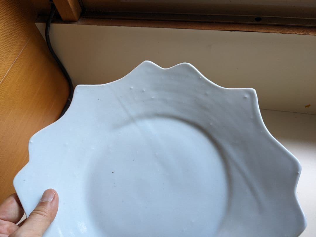 中尾万作 白磁輪花8寸皿　5枚