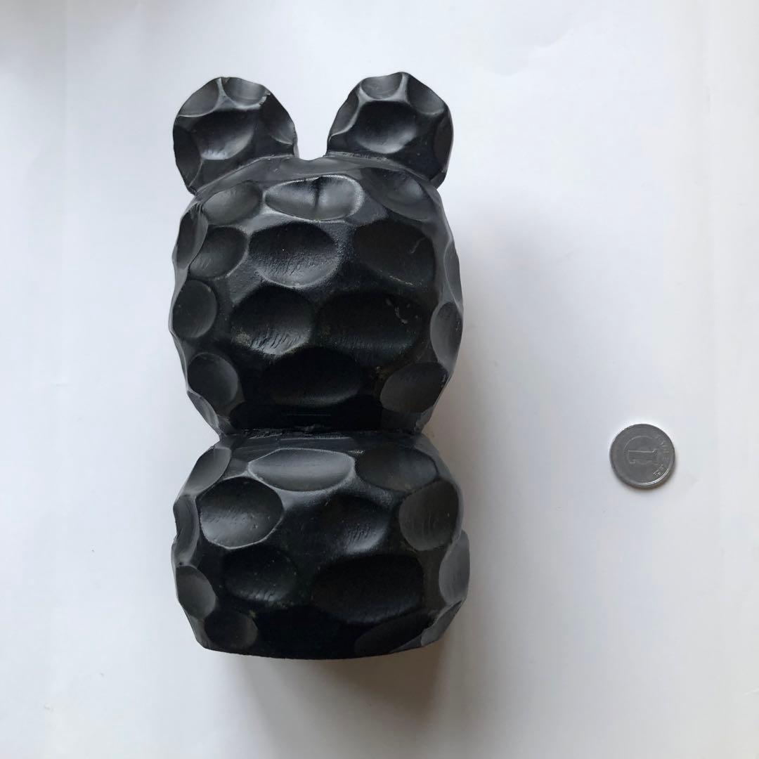 木彫りクマ　座りタイプA 黒