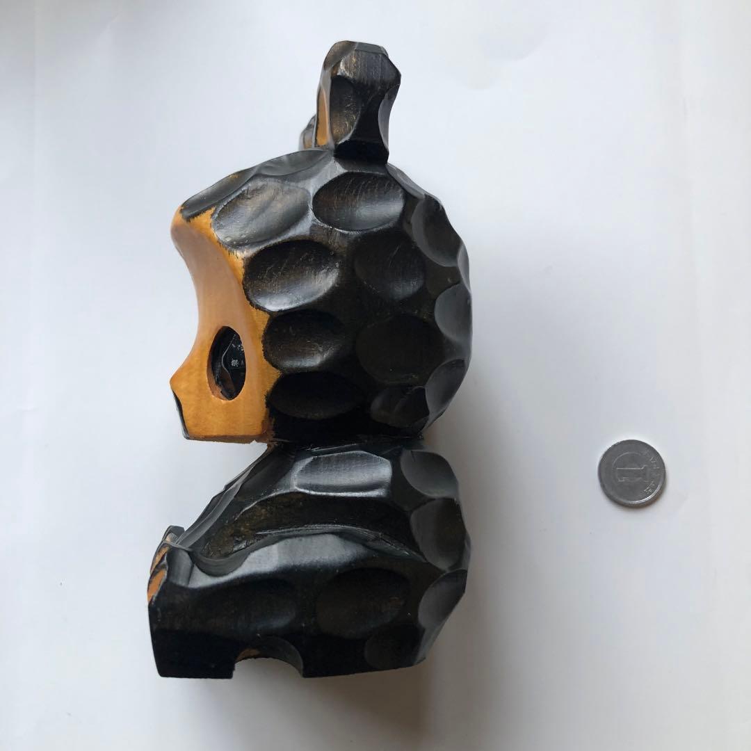 木彫りクマ　座りタイプA 黒