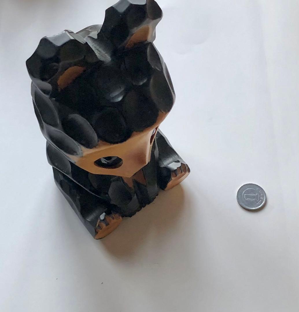 木彫りクマ　座りタイプA 黒