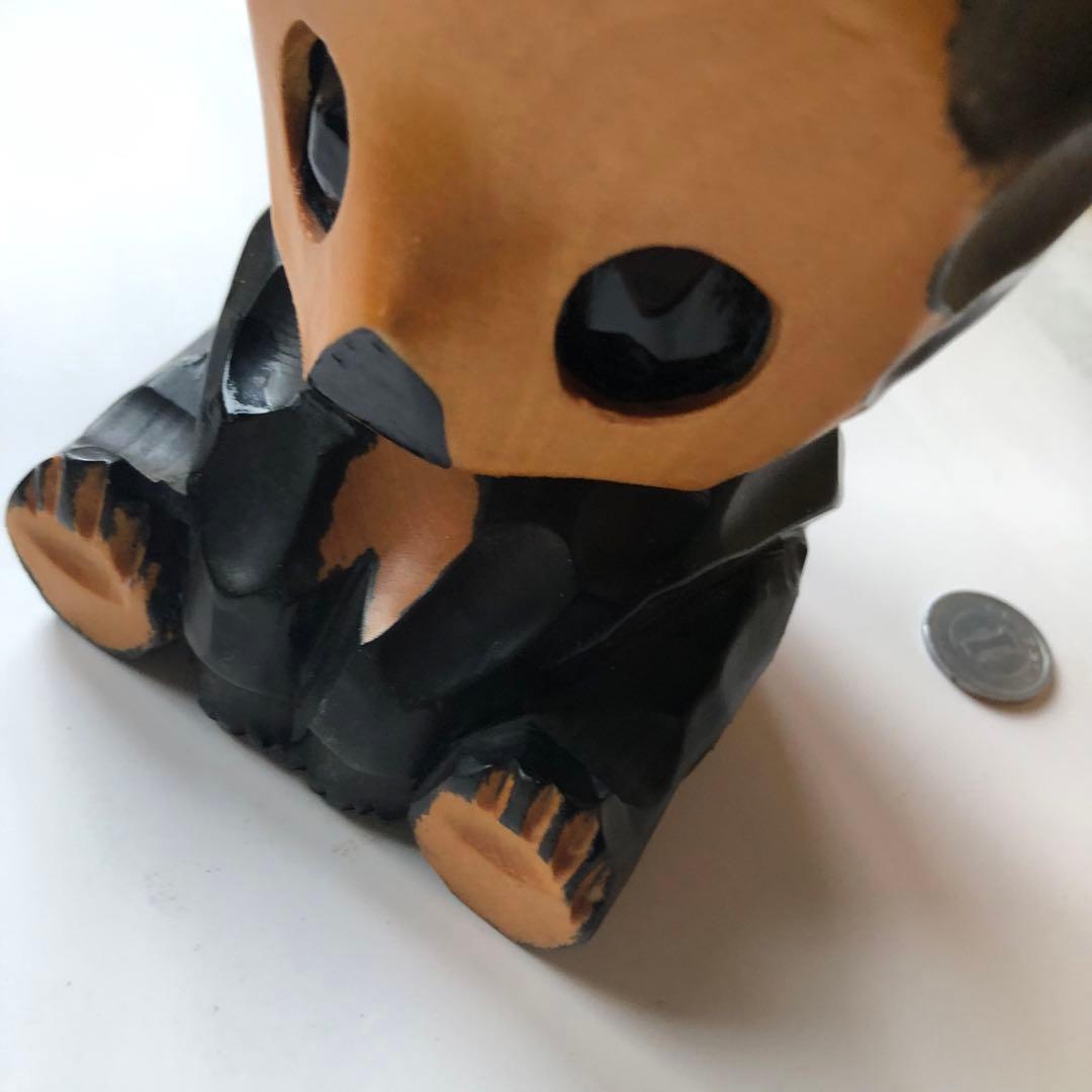 木彫りクマ　座りタイプA 黒