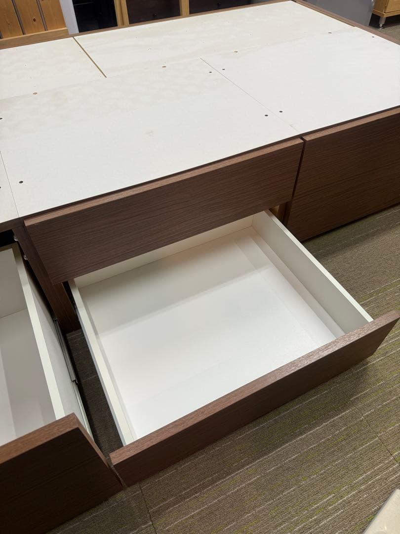 美品】ニトリ シングルベッドフレーム ジオ チェスト40J MBR 板下収納