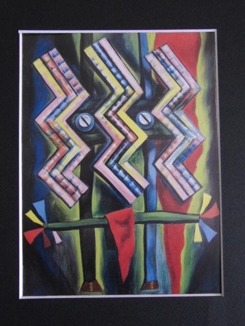 岡本太郎、【足場】、希少な大判額装用画集より、新品高級額装付、巨匠