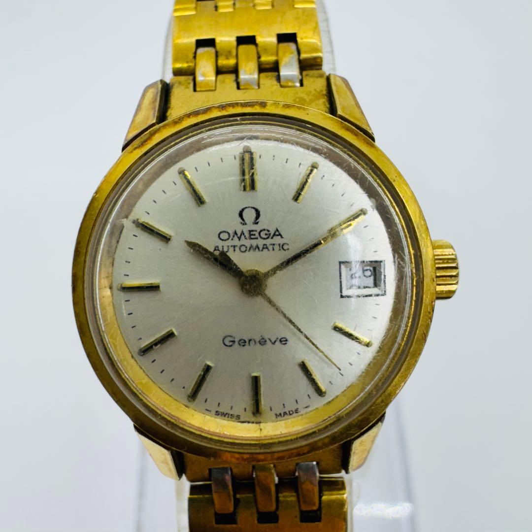 ✨OMEGA✨オメガ✨ジェネーブ✨デイト✨シルバー文字盤✨レディース✨腕時計