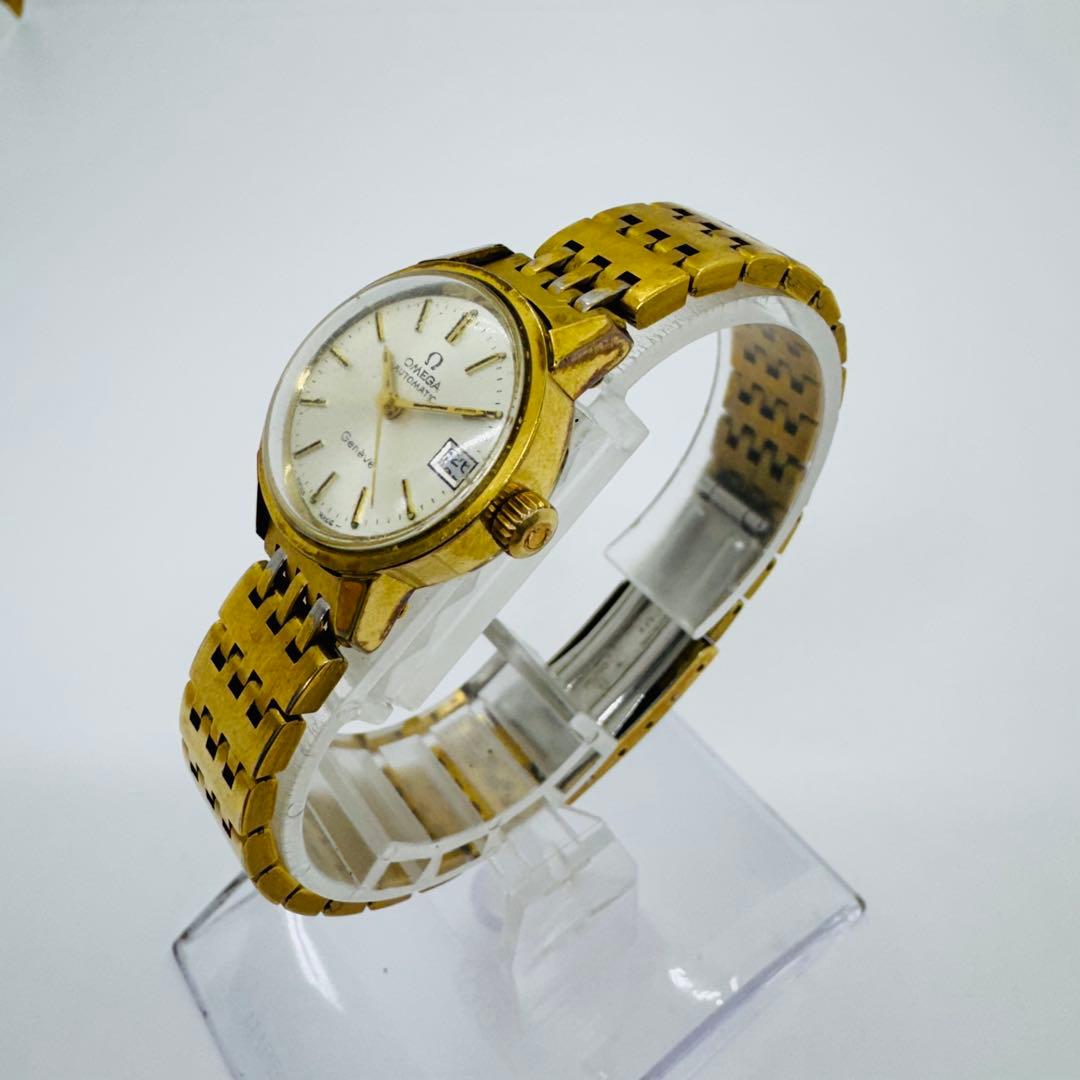 ✨OMEGA✨オメガ✨ジェネーブ✨デイト✨シルバー文字盤✨レディース✨腕時計