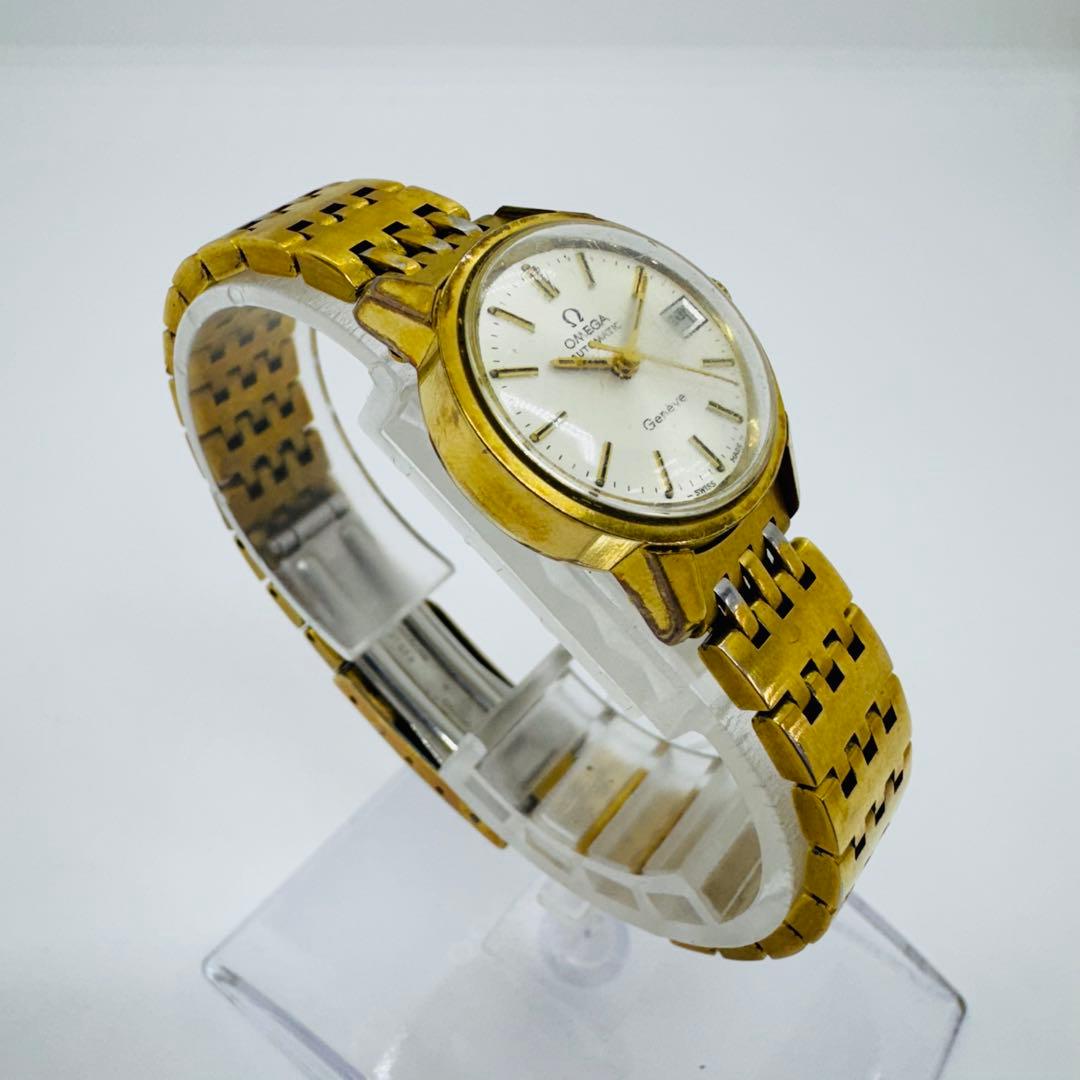 ✨OMEGA✨オメガ✨ジェネーブ✨デイト✨シルバー文字盤✨レディース✨腕時計