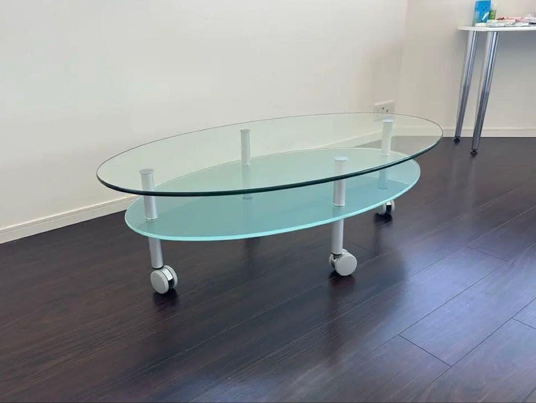 ロナルドシュミット ドイツ製 可動式 ガラステーブル ローテーブル 大塚家具
