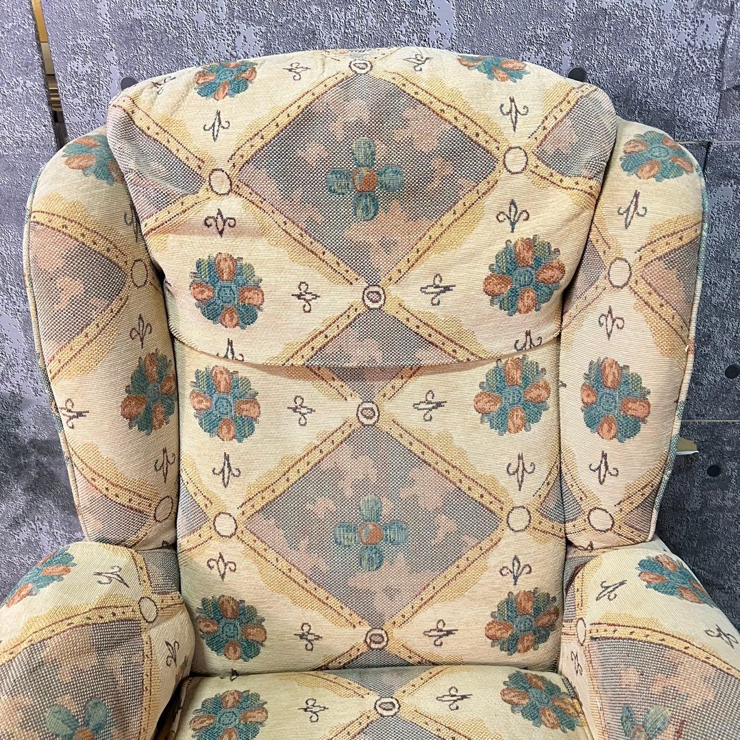 ꧁クラシック家具꧂1人掛けソファ アームソファ アンティーク 王宮 パッチワーク