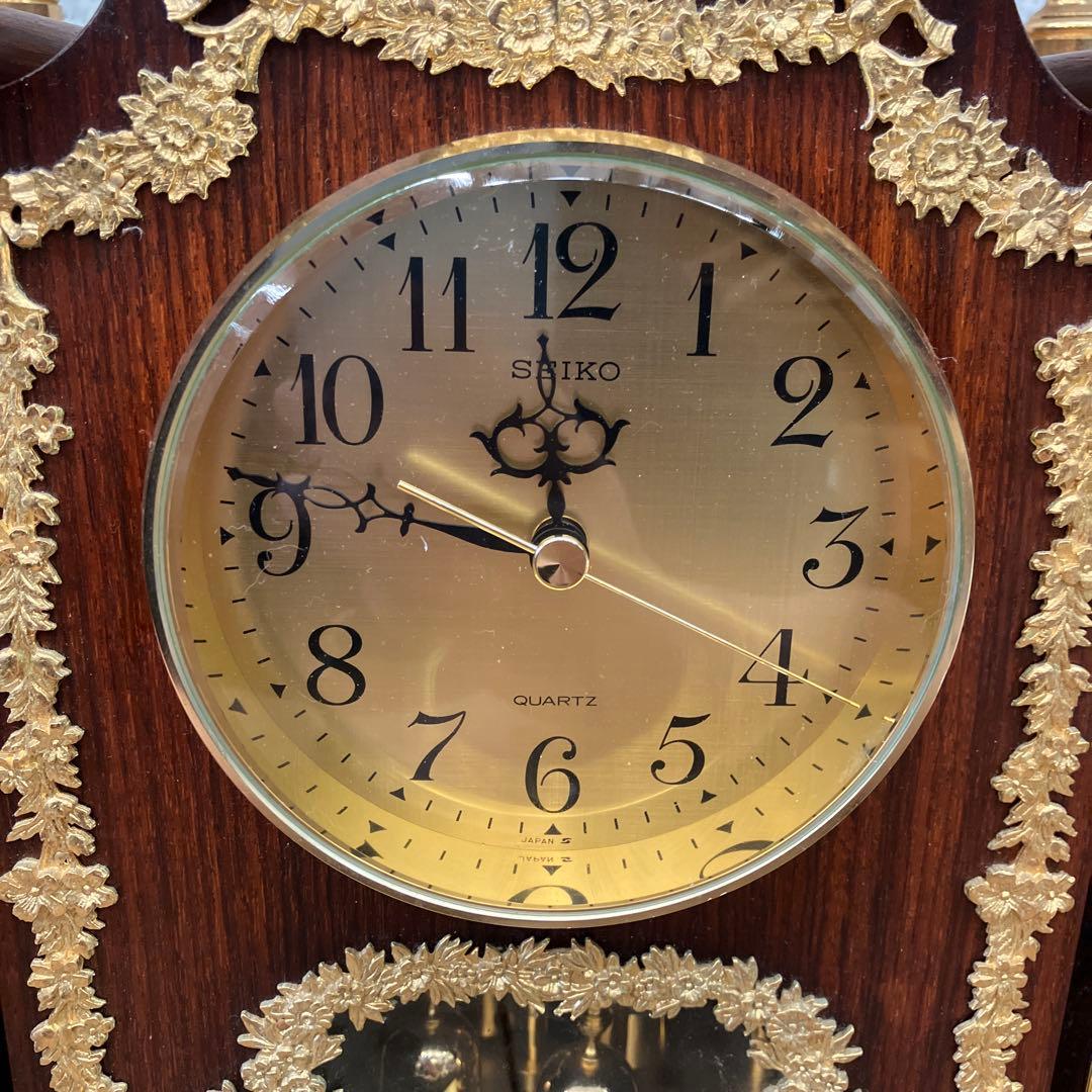 昭和レトロ セイコー クオーツ QW428B 置時計 時計 アナログ 連続秒針