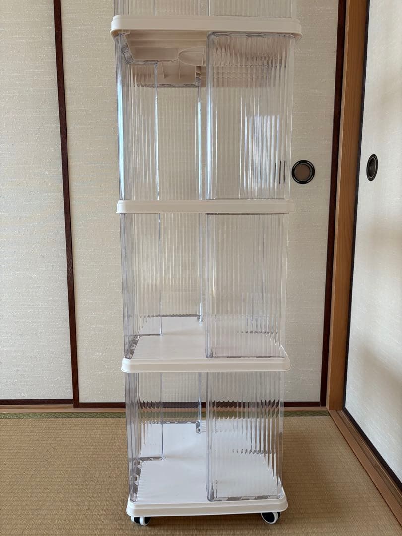 回転式本棚収納ラック 5段　キャスター付き