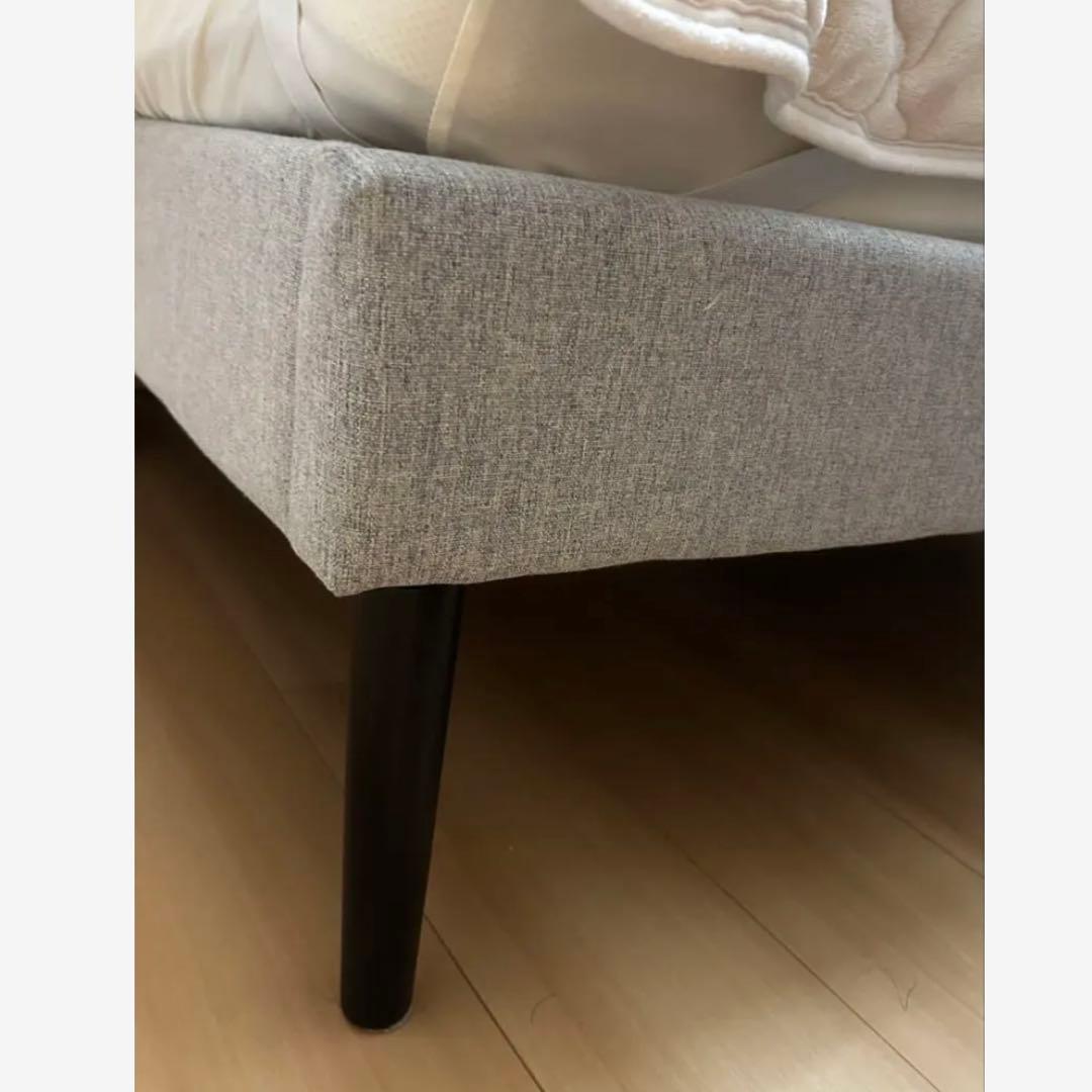 【初売りSALE】セミダブルベッドフレーム ファブリックベッドグレー