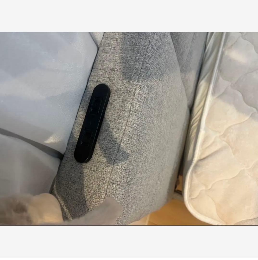 【初売りSALE】セミダブルベッドフレーム ファブリックベッドグレー