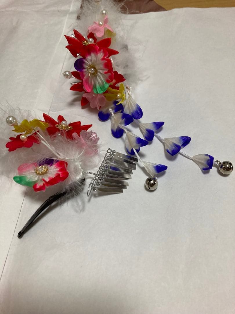 女の子　七五三 お着物セット　7歳　青