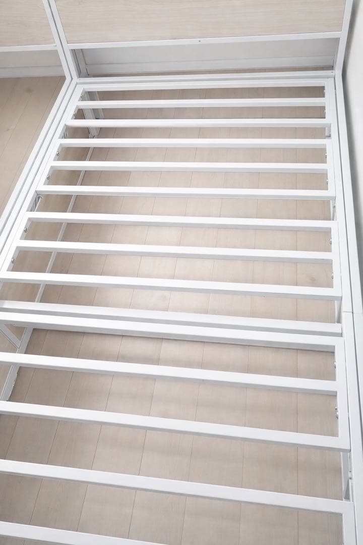 【引取希望】跳ね上げ式ベッド シングル ホワイトウォッシュ