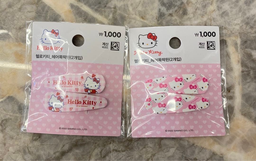 韓国ダイソー限定 キティちゃん ポーチ ヘアゴム ヘアピン 11点セット