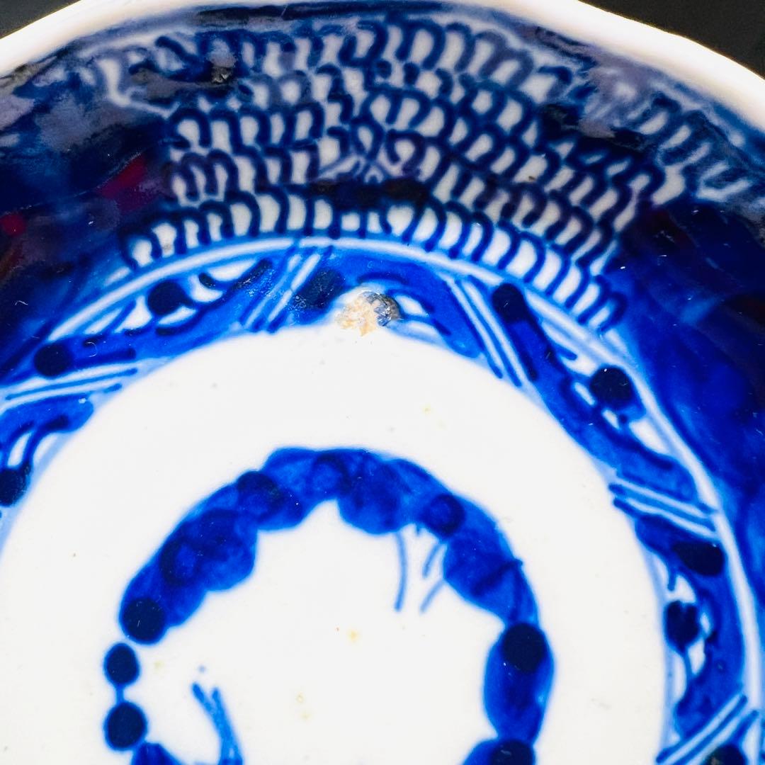 有田焼　古伊万里　染付　深皿　5客　江戸時代　時代物