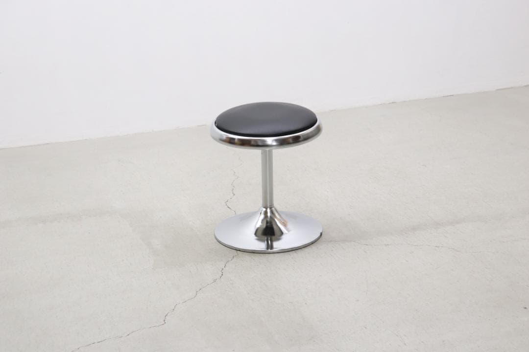 レトロ ヴィンテージ スツール ラウンド 円形 ミッドセンチュリー 合皮 1