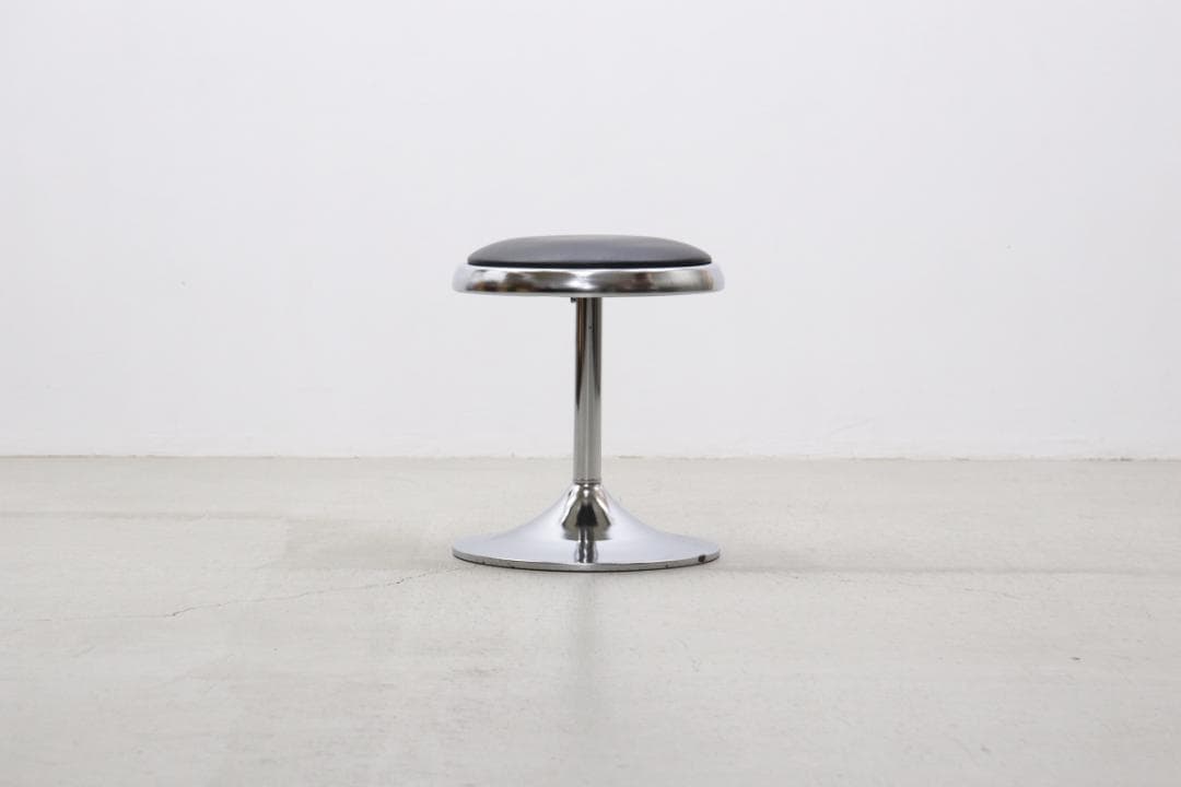 レトロ ヴィンテージ スツール ラウンド 円形 ミッドセンチュリー 合皮 1