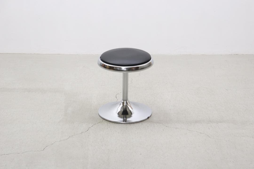 レトロ ヴィンテージ スツール ラウンド 円形 ミッドセンチュリー 合皮 1