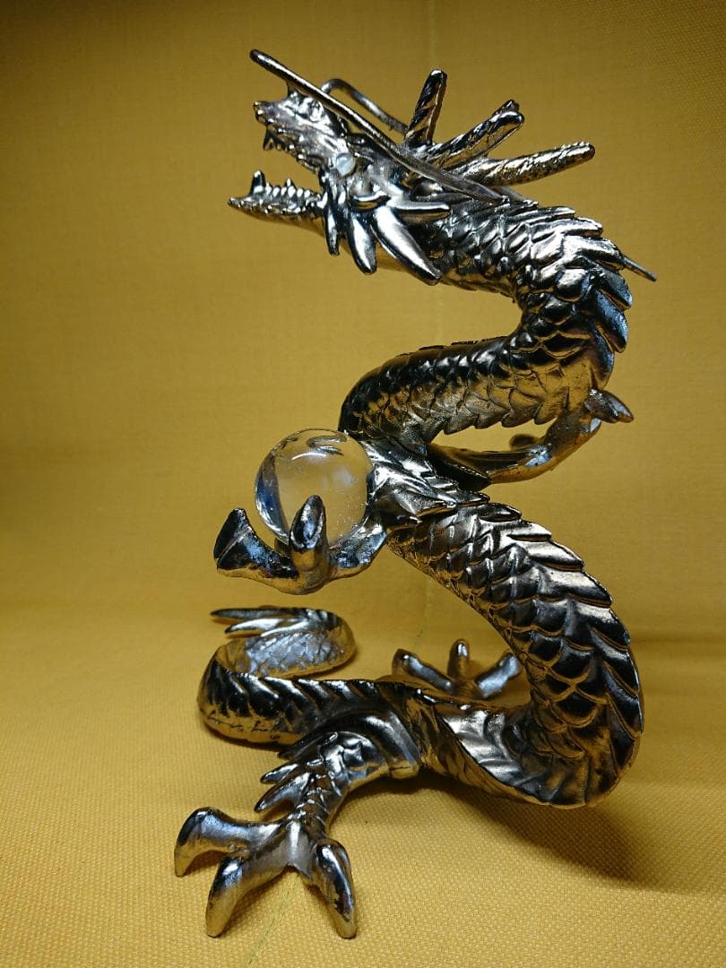 龍　昇龍　金属　2.3kg　置物　インテリア　工芸品　美術品　A3229