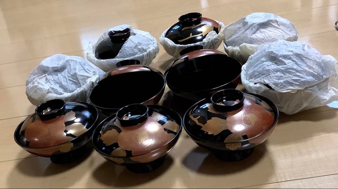 [輪島塗】蓋付き吸い物椀10客セット