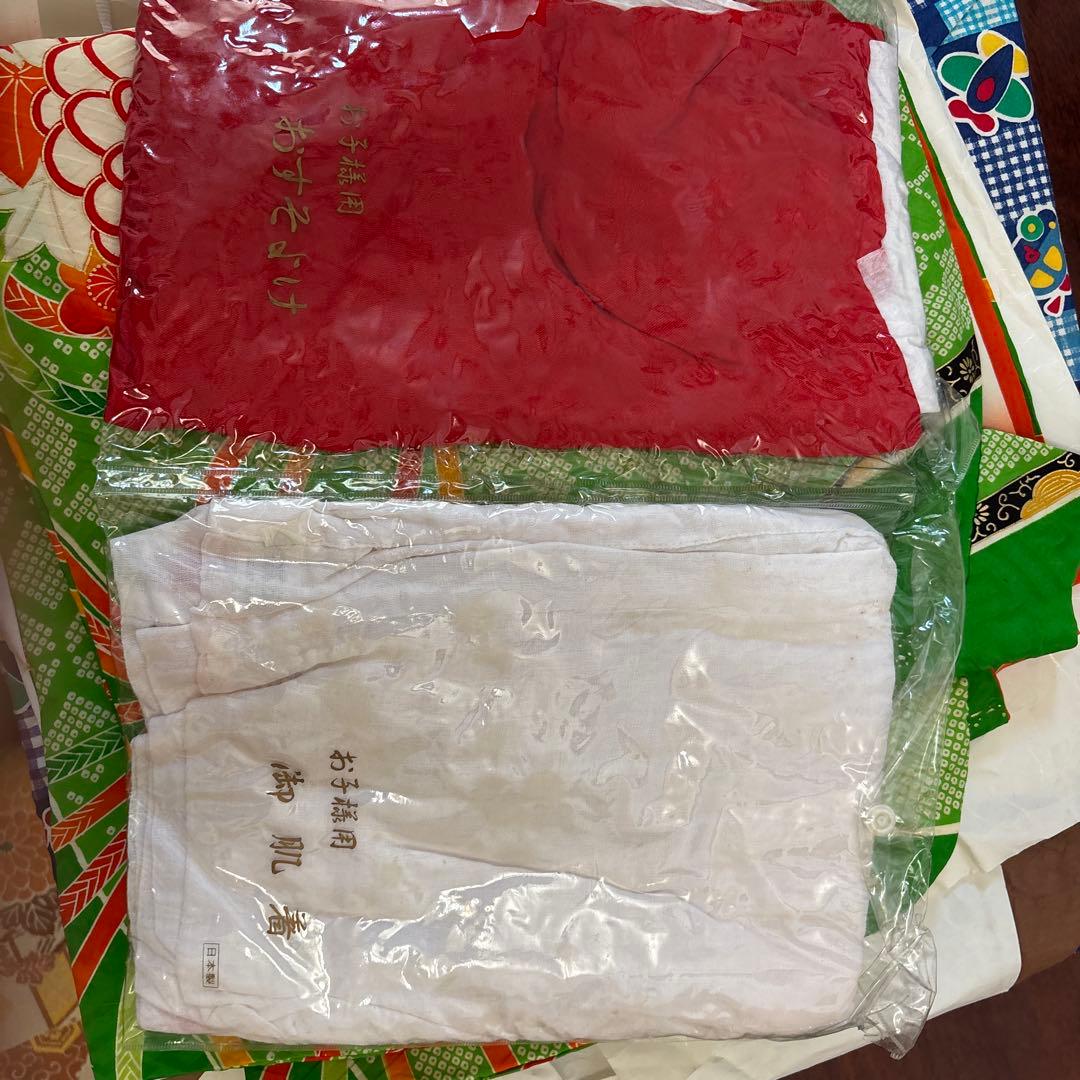 正絹　七五三用 花柄 緑色着物