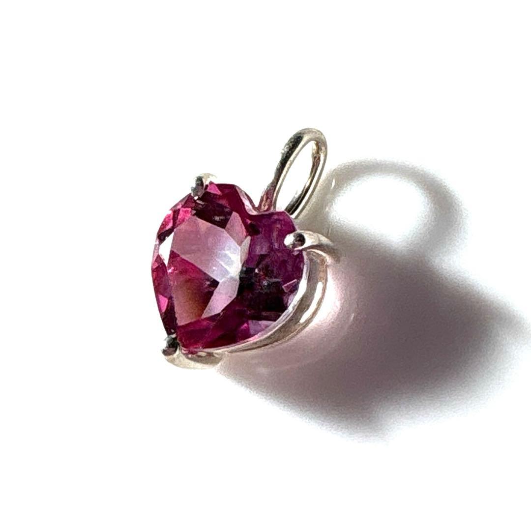 宝石質　ハート　ピンクトパーズ　ペンダントトップ