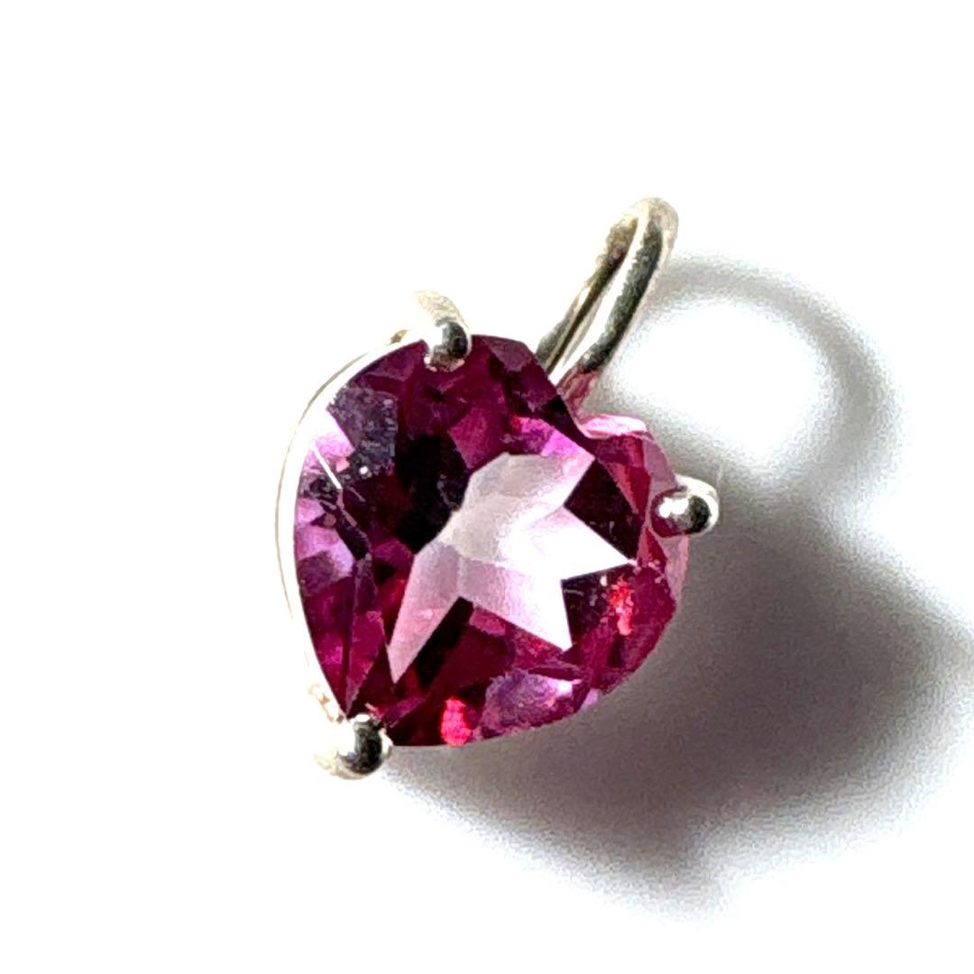 宝石質　ハート　ピンクトパーズ　ペンダントトップ