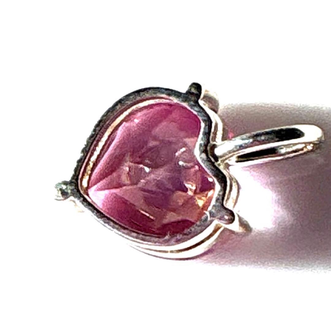 宝石質　ハート　ピンクトパーズ　ペンダントトップ