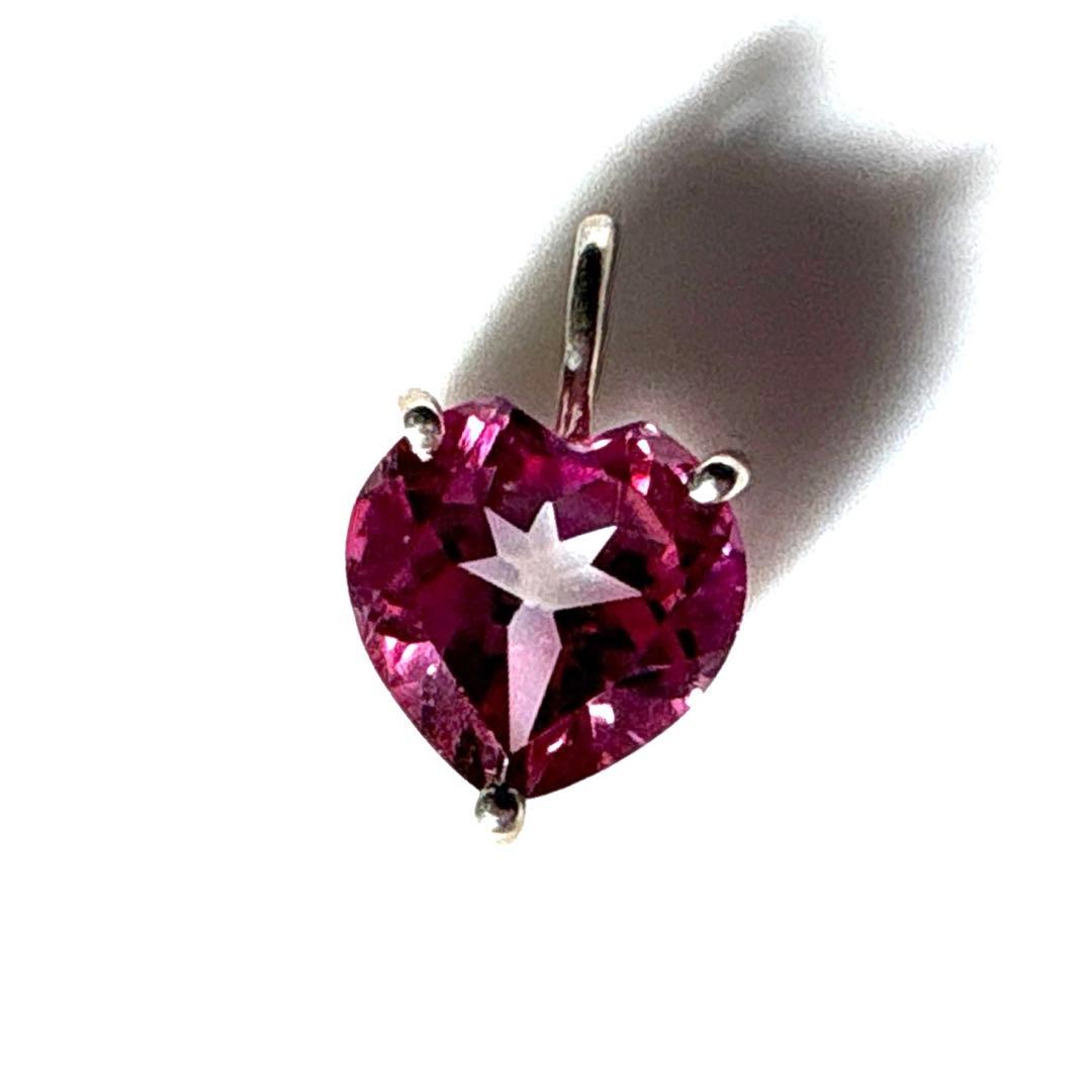 宝石質　ハート　ピンクトパーズ　ペンダントトップ