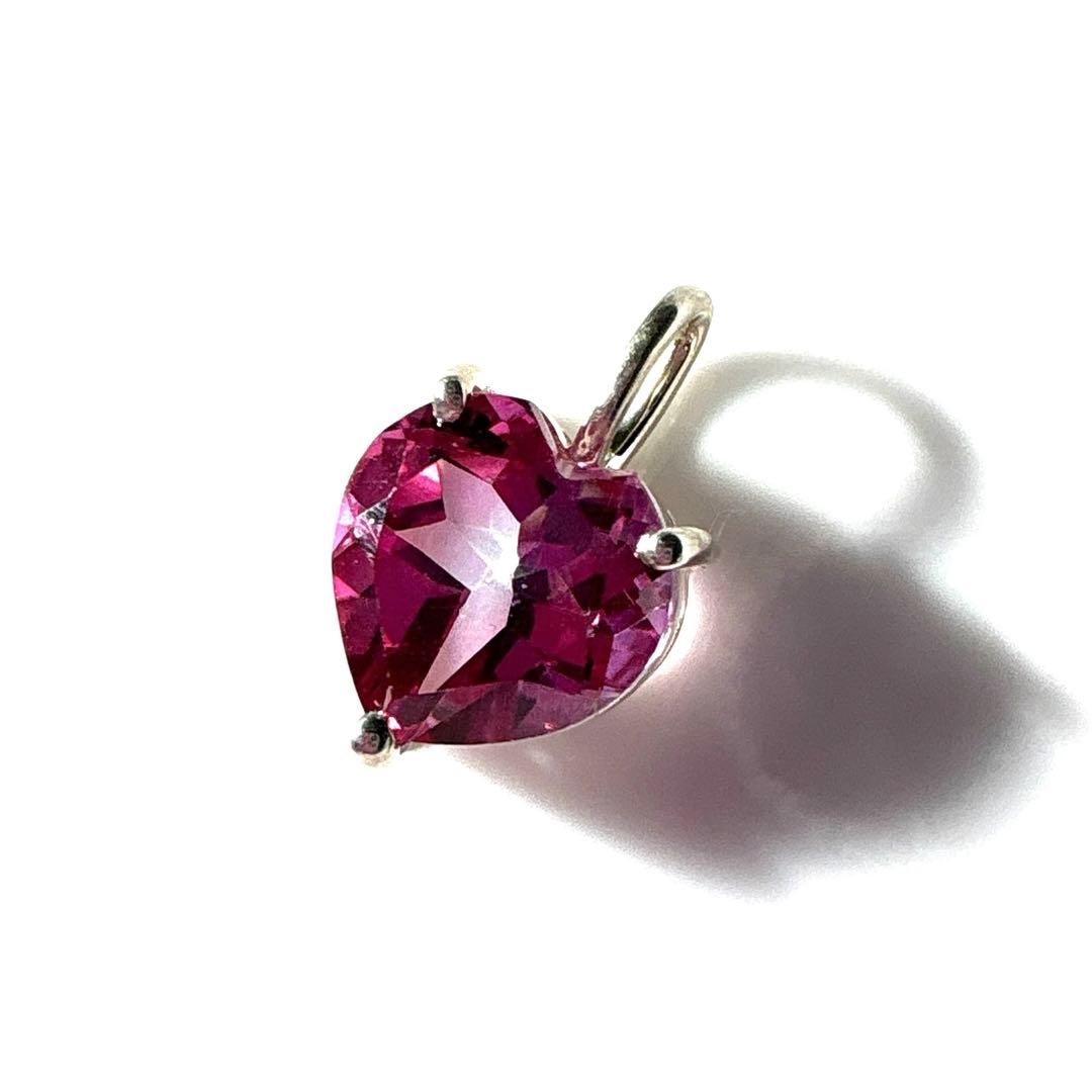 宝石質　ハート　ピンクトパーズ　ペンダントトップ