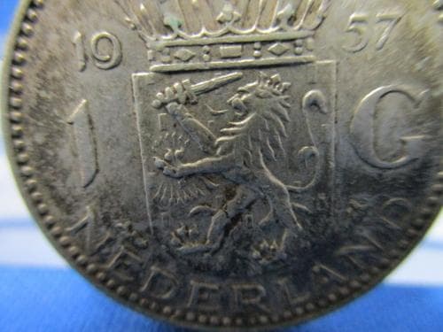 オランダ銀貨☆1グルテン（ギルダー）／1957年／ユリアナ女王／ - メルカリ