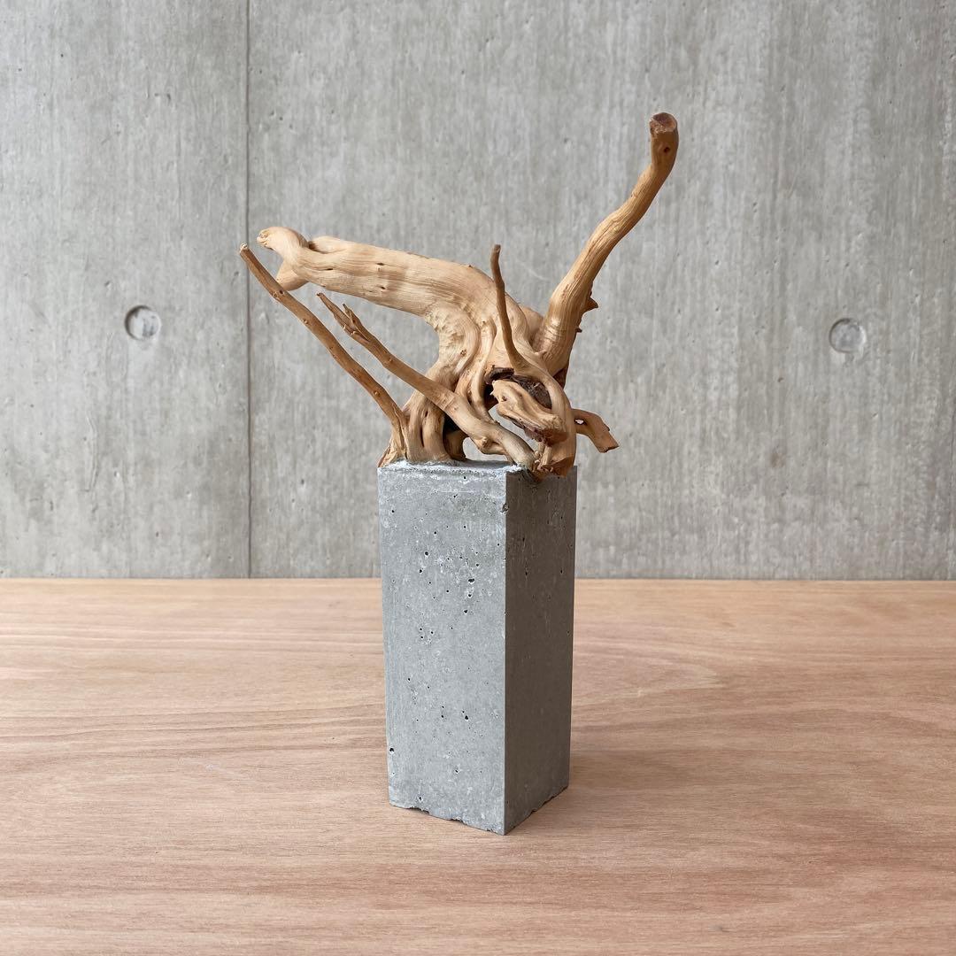 コンクリート盆栽 (m E ) 流木 オブジェ ディスプレイ 高級感