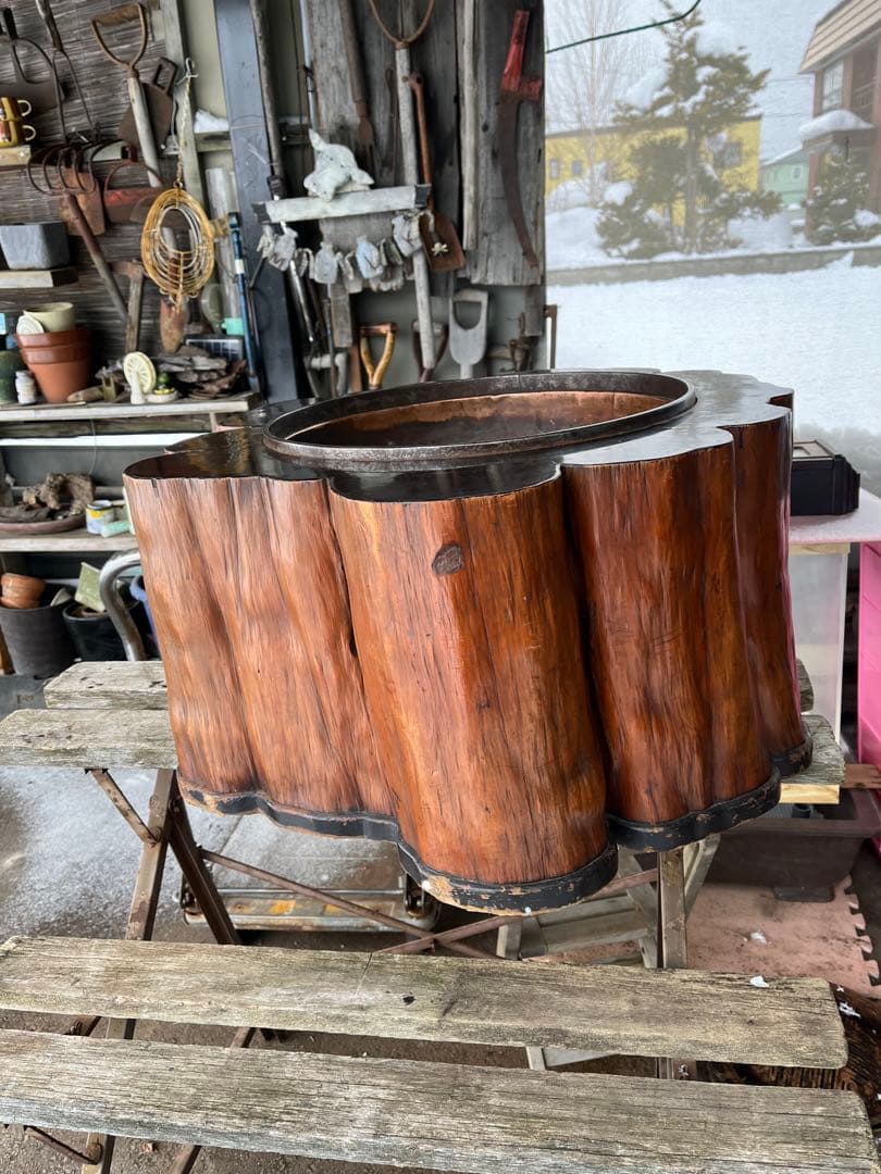 火鉢、くりぬき火鉢、超特大切り株火鉢、直径60センチ、囲炉裏、座卓、テーブル、